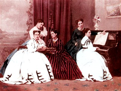 Goyenechea, Isidora con tres amigas -foto Estudio J.R.Munday, c.1865 colMHN