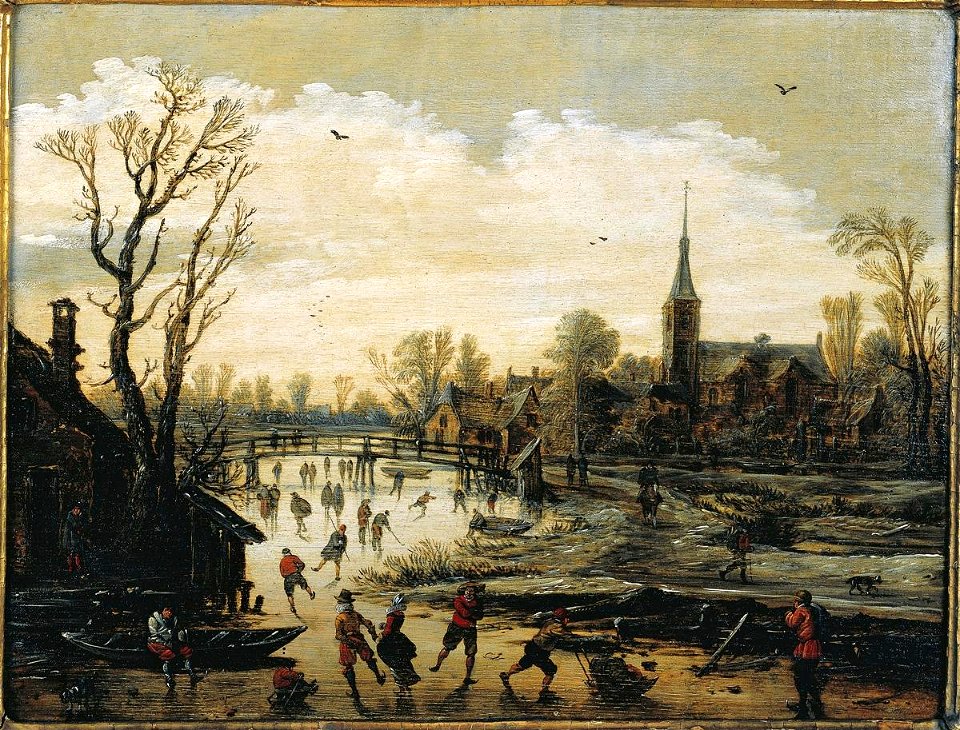 Jan van Goyen - IJsvermaak bij een dorp
