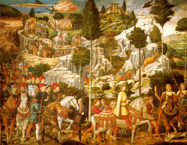 Cappella dei magi, corteo con lorenzo, piero e giovanni de' medici