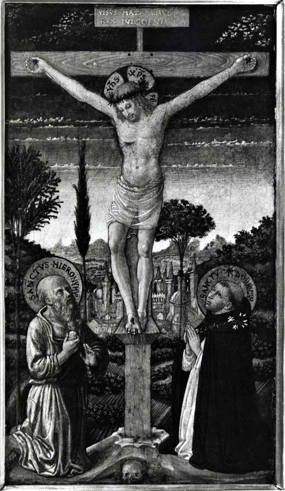 Gozzoli - Cristo crocifisso tra san Girolamo e san Domenico, Asta Sotheby's