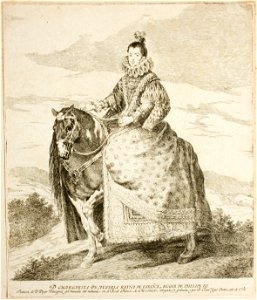 Goya Equestrian portrait of Margaret of Austria after velazquez. Free illustration for personal and commercial use.