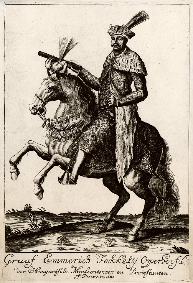 Graaf Emmerich Tekessy Opperhoofd der Hungarische Malcontenten en Protestanten - Peeters Jacob - 1686