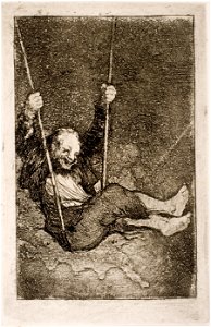 Goya Old man swinging. Free illustration for personal and commercial use.