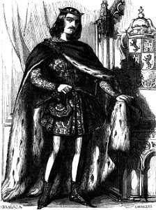 Grabado que representa a Fernando IV el Emplazado