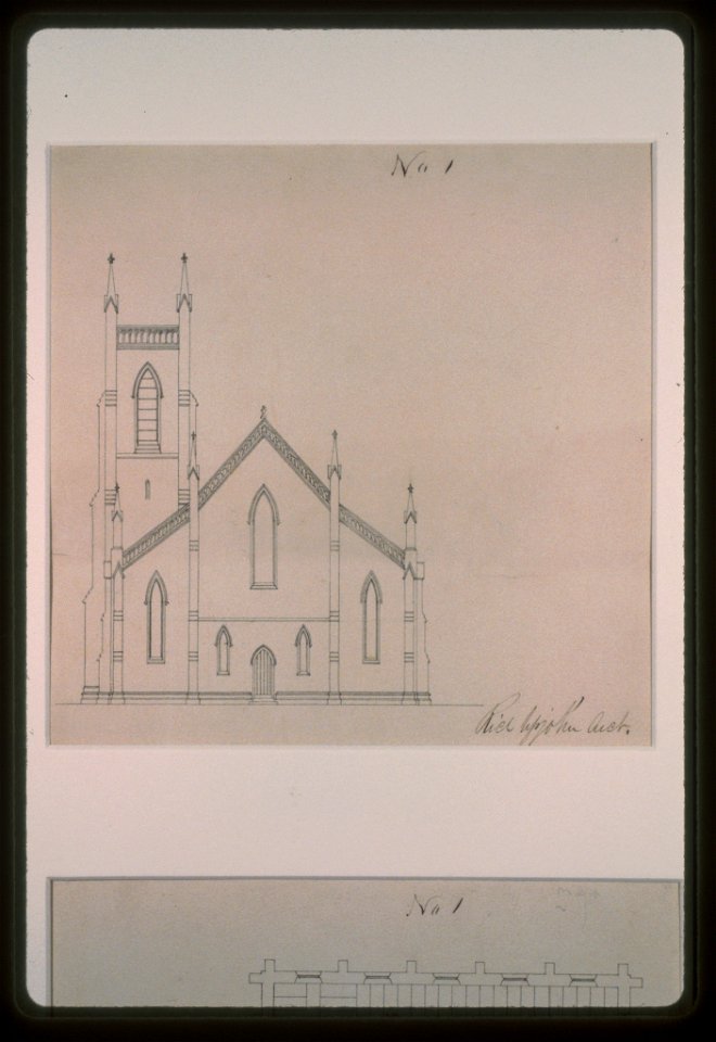 Grace Church (Brooklyn, New York). Rear elevation. Plan) - Rich Upjohn, arct LCCN97516578