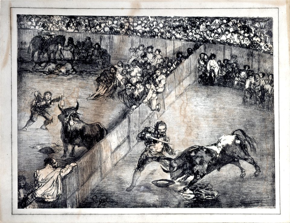 Goya y Lucientes, Francisco de - Bullfing in a Divided Ring - Google Art Project