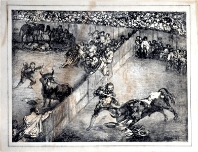 Goya y Lucientes, Francisco de - Bullfing in a Divided Ring - Google Art Project
