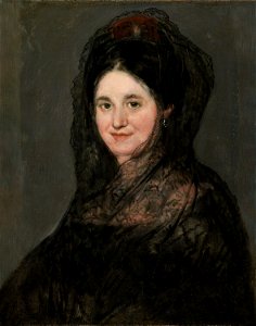 Francisco de Goya - Retrato de una dama en un Mantilla Negro (ca.1824). Free illustration for personal and commercial use.