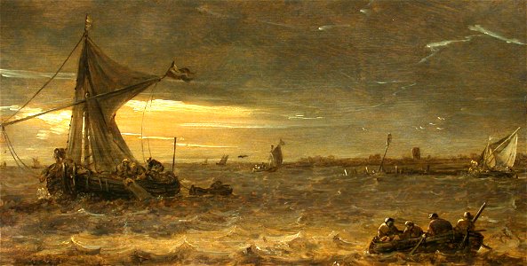 Goyen 1644c Fischerboote im Seesturm