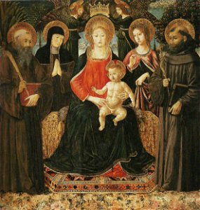 Gozzoli - Madonna Enthroned with Franciscan Saints, ca. 1480-85