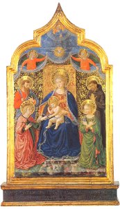 Gozzoli - Sposalizio mistico di santa Caterina d’Alessandria e Santi Bartolomeo, Francesco, Lucia e angeli, 1466