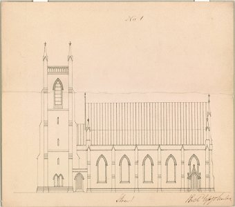 Grace Church (Brooklyn, New York). Side elevation) - Rich Upjohn, arct LCCN2012647184