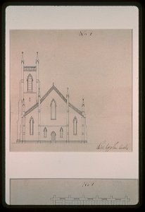 Grace Church (Brooklyn, New York). Rear elevation. Plan) - Rich Upjohn, arct LCCN97516578
