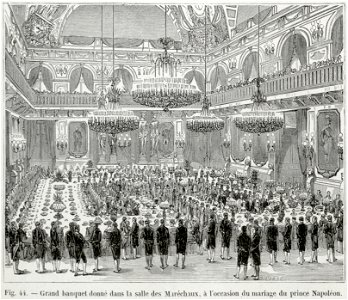 Grand banquet donné dans la salle des Maréchaux, à l'occasion du mariage du prince Napoléon