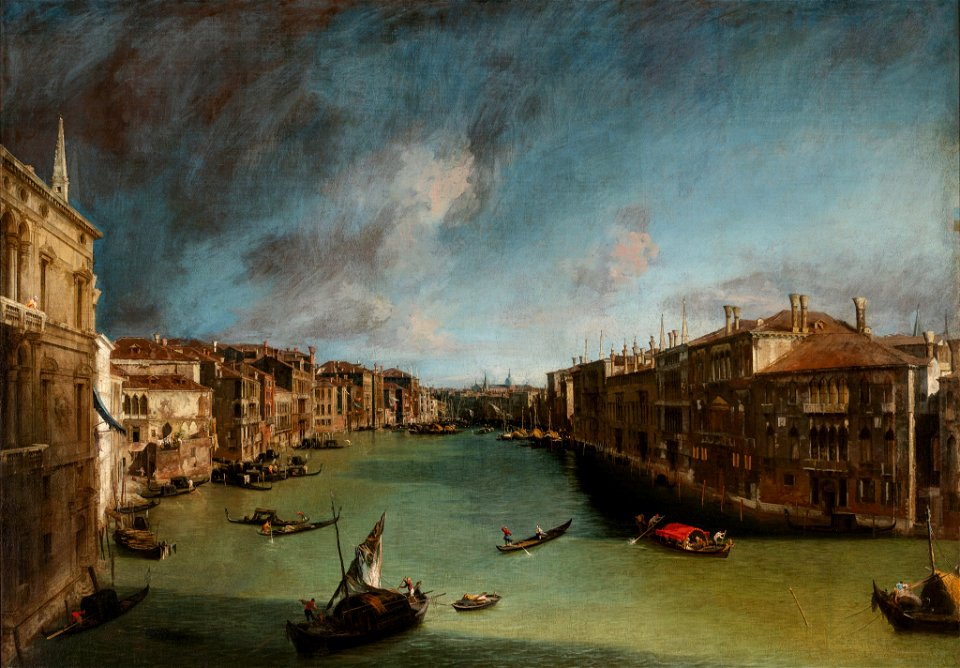 Grand Canal, Looking Northeast from Palazo Balbi toward the Rialto Bridge