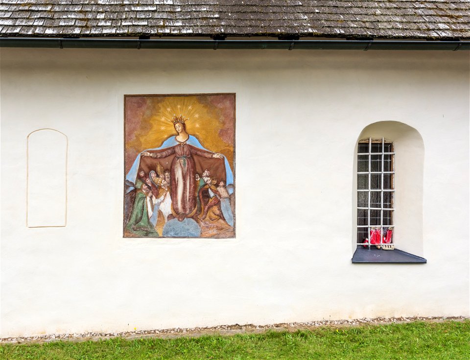 Grafenstein Saager Filialkirche hl. Anna Fresko Schutzmantelmadonna 26072018 4054