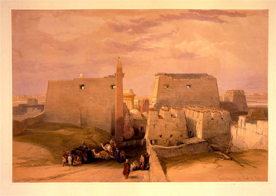 Grand entrance to the temple of Luxor-David Roberts