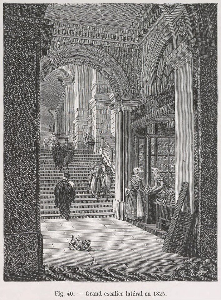 Grand escalier latéral en 1825