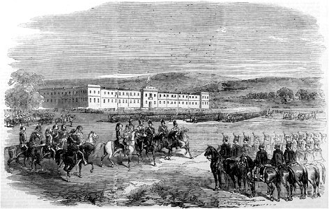 Grand review of Austrian Troops at Bucharest - Illustrated London News, 1856