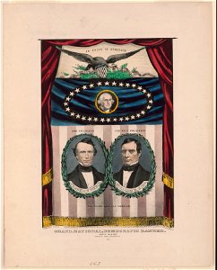 Grand, national, democratic banner - press onward - portraits from daguerreotype - lith. & pub. by N. Currier. LCCN2001702111