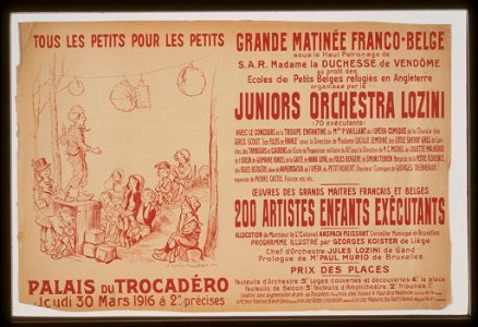 Grande matinée franco-belge . . . au profit des écoles de petits belges refugiés en Angleterre. Tous les petits pour les petits. Palais du Trocadéro LCCN99613586