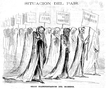 Gran manifestación del hambre, de Ortego. Free illustration for personal and commercial use.