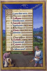 Grandes Heures d'Anne de Bretagne - fol. 13r - Calendriier Octobre