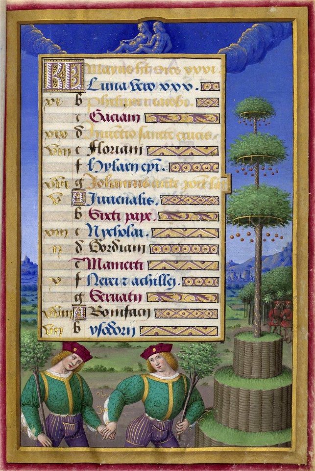 Grandes Heures d'Anne de Bretagne - fol. 8r - Calendriier Mai