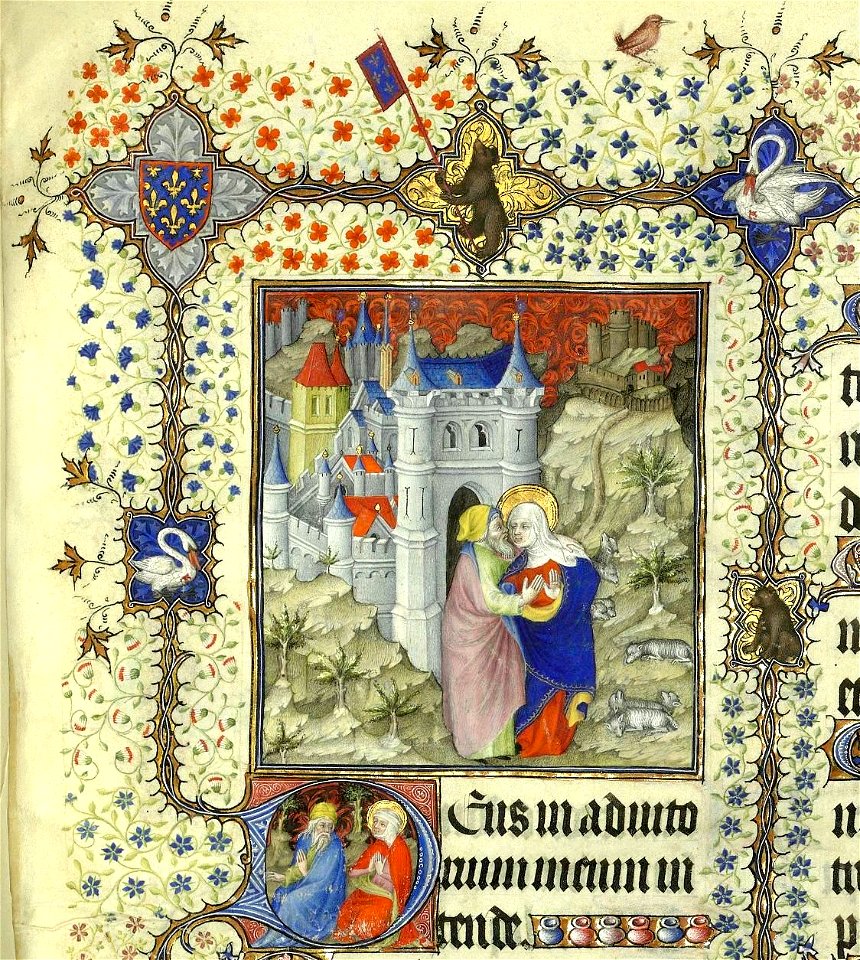 Grandes Heures du duc de Berry (BNF latin919) fol. 24r Joachim et Anne