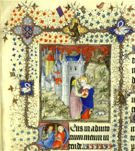 Grandes Heures du duc de Berry (BNF latin919) fol. 24r Joachim et Anne
