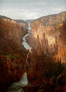 Grand Canyon, Yellowstone River, Wyoming - William Louis Sonntag, Sr. - Google Cultural Institute. Free illustration for personal and commercial use.