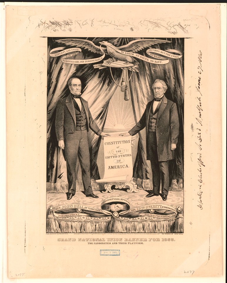 Grand national union banner for 1860. The candidates and their platform LCCN2003674563