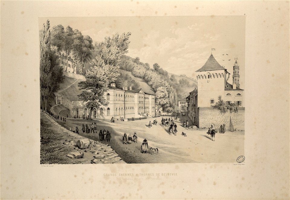 Grands Thermes et Thermes de Bellevue à Bagnères Bigorre (Hautes-Pyrénées) - Fonds Ancely - B315556101 A PARIS 1 034