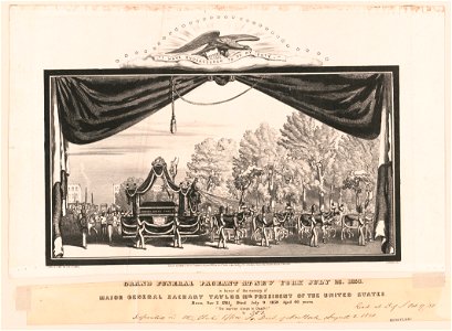 Grand funeral pageant at New York July 23, 1850, in honor of the memory of Major General Zachary Taylor 12th president of the United States - lith. and pub. by Geo. E. Leefe, 111 Nassau St., LCCN2003675657. Free illustration for personal and commercial use.