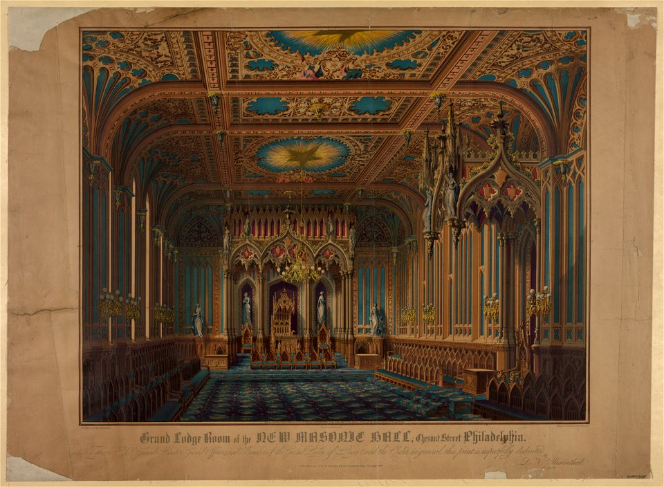 Grand Lodge room of the new Masonic Hall, Chestnut Street Philadelphia LCCN2003680852