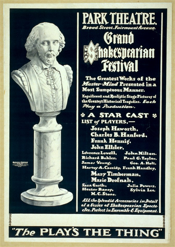 Grand Shakespearian festival the greatest works of the master mind presented in a most sumptuous manner - magnificent and realistic stage pictures of the greatest historical tragedies - each LCCN2014636365