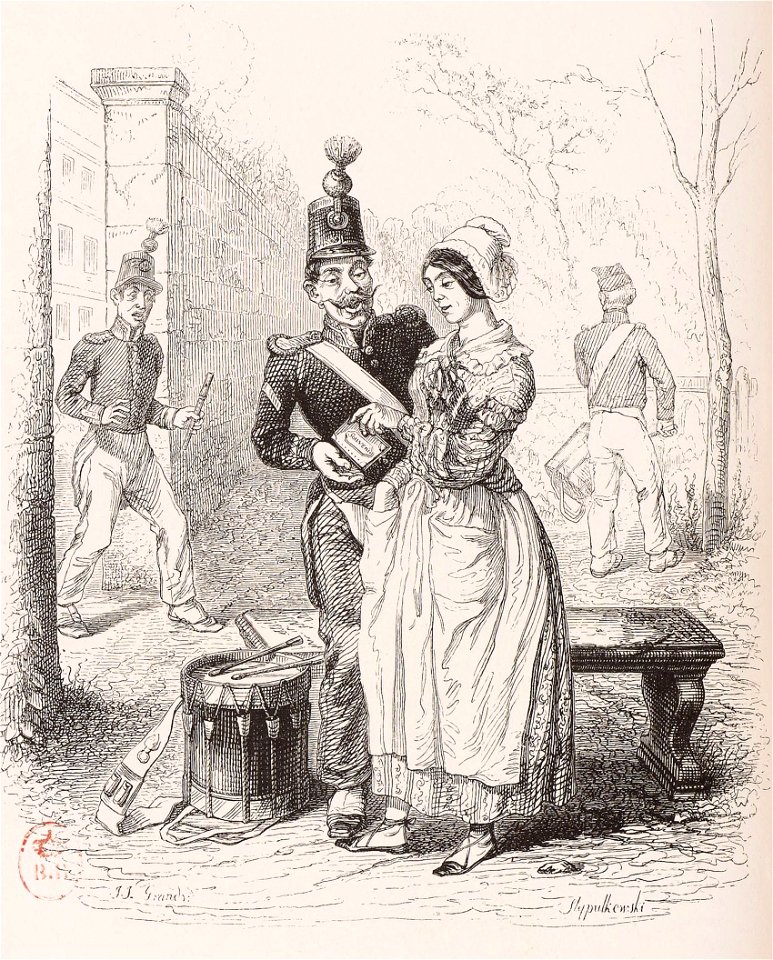 Grandville - Ce qui vient de la flûte s'en retourne au tambour