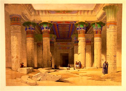Grand Portico of the Temple of Philae-David Roberts. Free illustration for personal and commercial use.