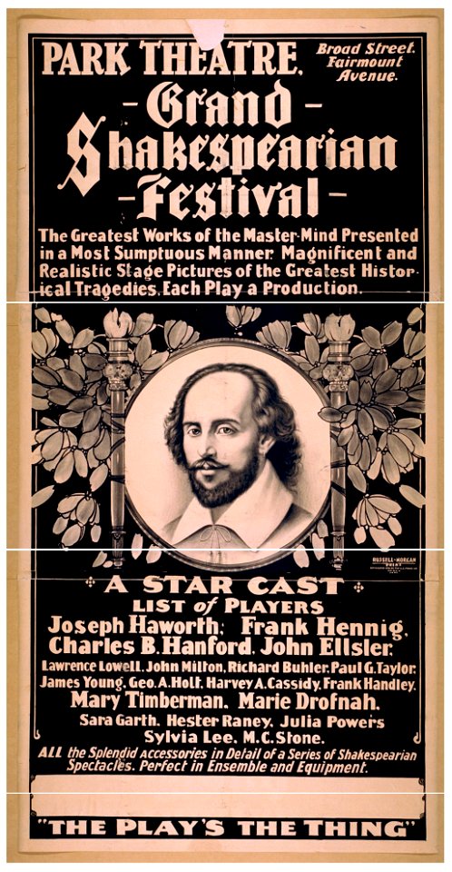 Grand Shakespearian festival the greatest works of the master-mind presented in a most sumptuous manner - magnificent and realistic stage pictures of the greatest historical tragedies, each LCCN2014637203