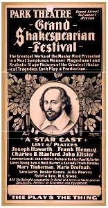 Grand Shakespearian festival the greatest works of the master-mind presented in a most sumptuous manner - magnificent and realistic stage pictures of the greatest historical tragedies, each LCCN2014637203