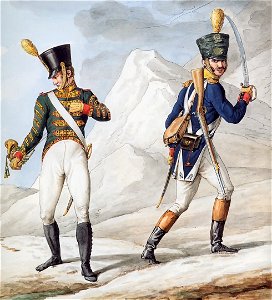 Grande Armée - Line Infantry Cornet & Officer of Voltigeurs