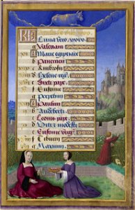 Grandes Heures d'Anne de Bretagne - fol. 7r - Calendriier Avril