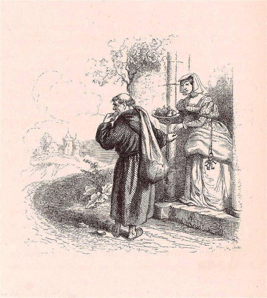 Grandville - Moine qui demande pour Dieu demande pour deux