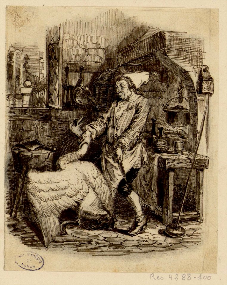 Grandville-Le cygne et le cuisinier