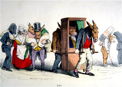 Grandville Tiere XIII Sänfte
