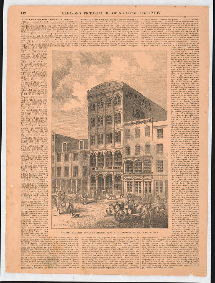 Granite palatial store of Messrs. Cope & Co., Market Street, Philadelphia - Devereux del. et sc. LCCN2013651021
