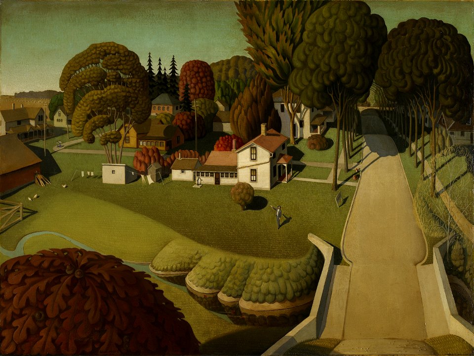 Grant Wood - The Birthplace of Herbert Hoover, West Branch, Iowa - 81.105 - Minneapolis Institute of Arts