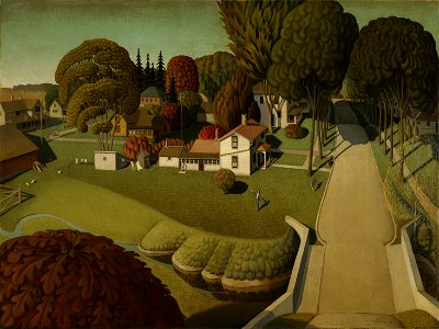 Grant Wood - The Birthplace of Herbert Hoover, West Branch, Iowa - 81.105 - Minneapolis Institute of Arts
