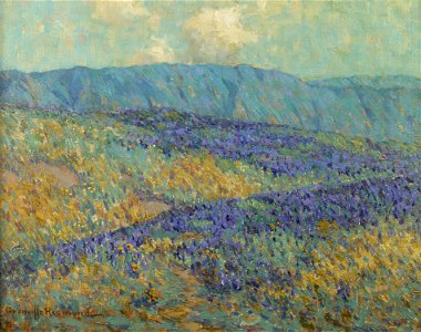 Granville Redmond - Blue flowers. Free illustration for personal and commercial use.