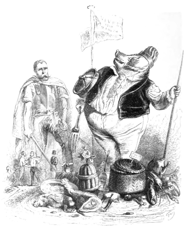 Grandville - Cent Proverbes, 1845 (page 410 crop)